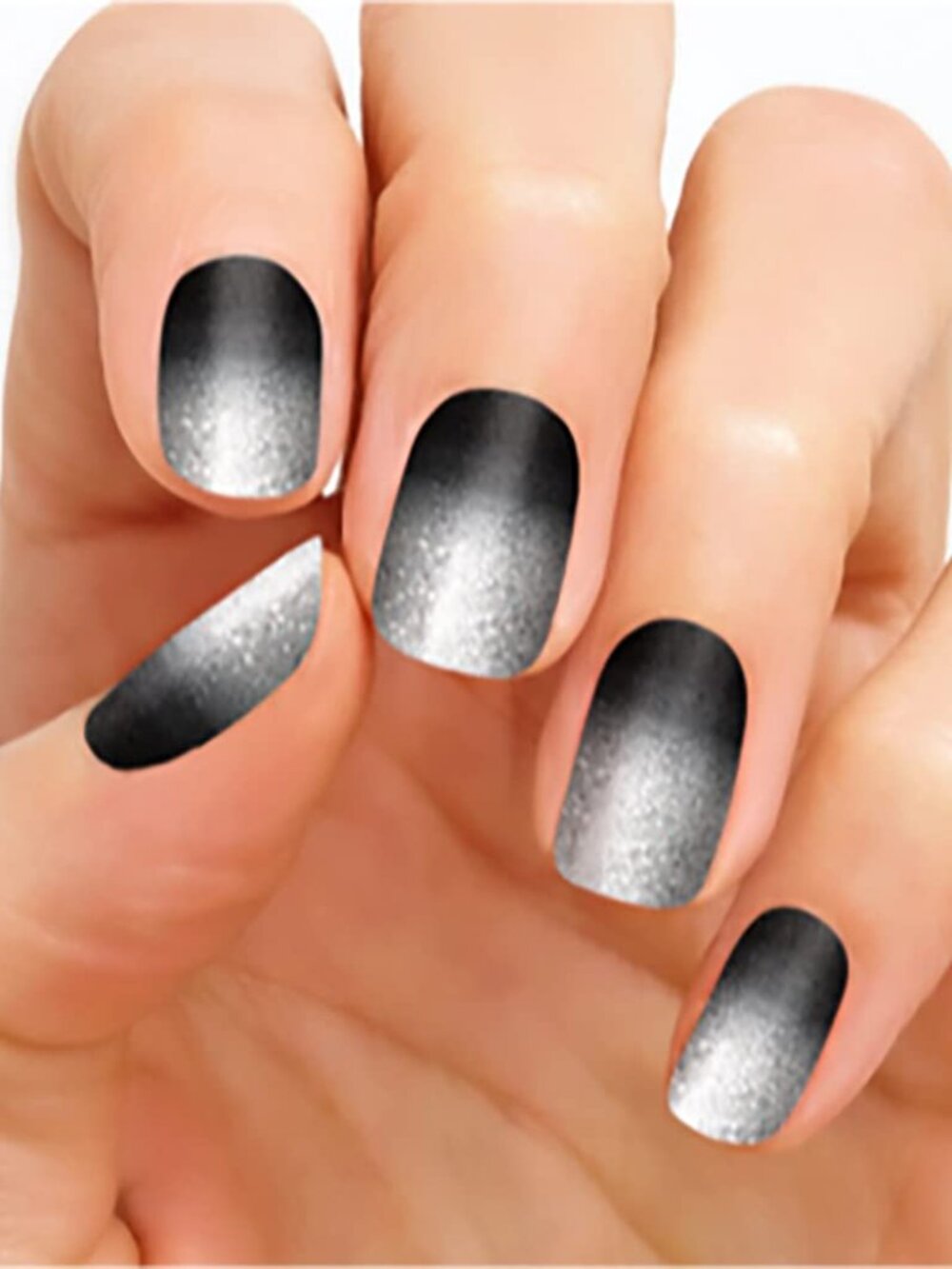 Underground Magic Color Street Nail Polish Strips Retired Black Silver Glitter
